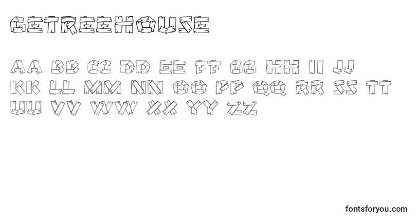 Czcionka GeTreeHouse – alfabet, cyfry, specjalne znaki