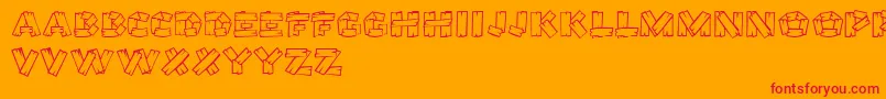 GeTreeHouse-Schriftart – Rote Schriften auf orangefarbenem Hintergrund