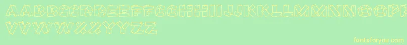 Fonte GeTreeHouse – fontes amarelas em um fundo verde