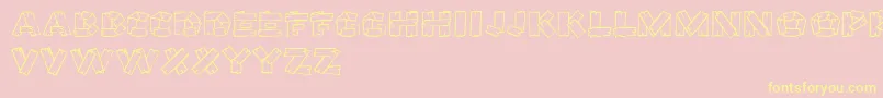 GeTreeHouse Font – Yellow Fonts on Pink Background