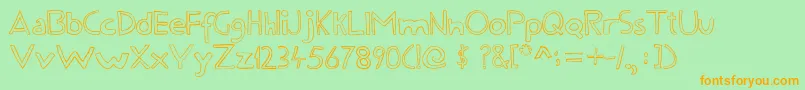 FineLine Font – Orange Fonts on Green Background