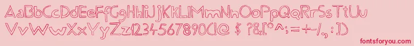 FineLine Font – Red Fonts on Pink Background