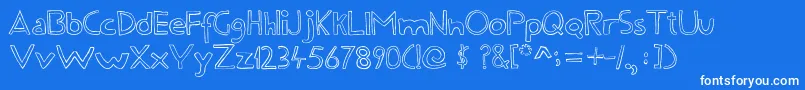 FineLine Font – White Fonts on Blue Background