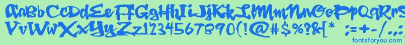 DingRooster Font – Blue Fonts on Green Background