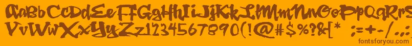 DingRooster Font – Brown Fonts on Orange Background
