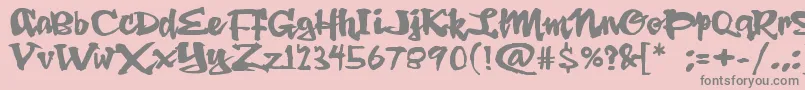 DingRooster Font – Gray Fonts on Pink Background