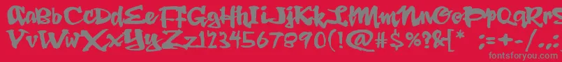 DingRooster Font – Gray Fonts on Red Background