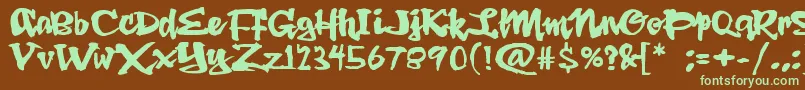 DingRooster Font – Green Fonts on Brown Background