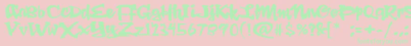 DingRooster Font – Green Fonts on Pink Background