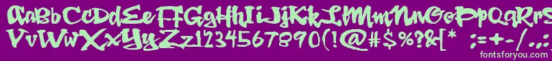 DingRooster Font – Green Fonts on Purple Background