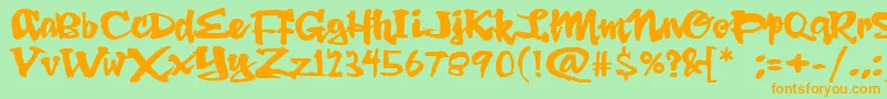 DingRooster Font – Orange Fonts on Green Background