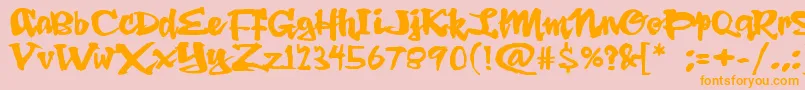 DingRooster Font – Orange Fonts on Pink Background