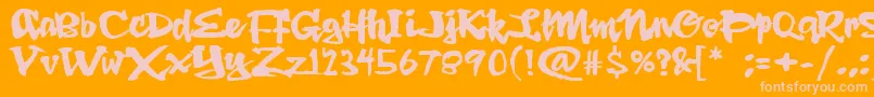 DingRooster Font – Pink Fonts on Orange Background