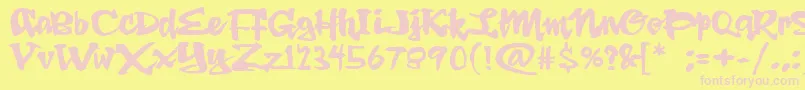 DingRooster Font – Pink Fonts on Yellow Background