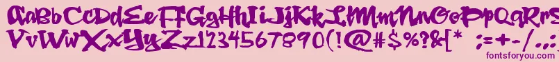 DingRooster-Schriftart – Violette Schriften auf rosa Hintergrund