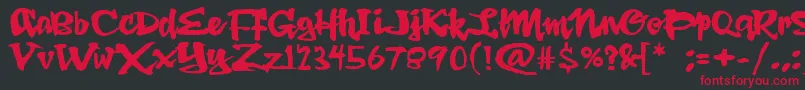 DingRooster Font – Red Fonts on Black Background