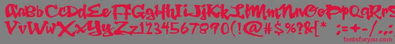 DingRooster Font – Red Fonts on Gray Background
