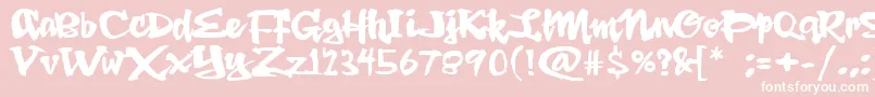 DingRooster Font – White Fonts on Pink Background