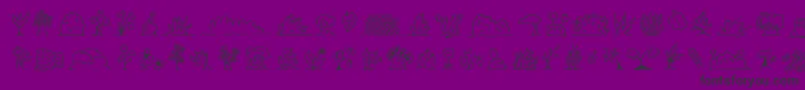 フォントMinipicsuprootedleaf – 紫の背景に黒い文字