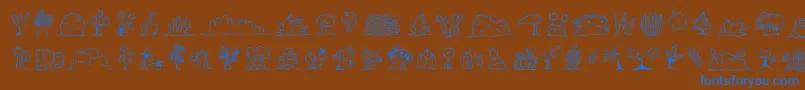 Czcionka Minipicsuprootedleaf – niebieskie czcionki na brązowym tle