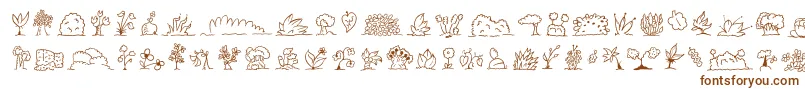 Czcionka Minipicsuprootedleaf – brązowe czcionki na białym tle
