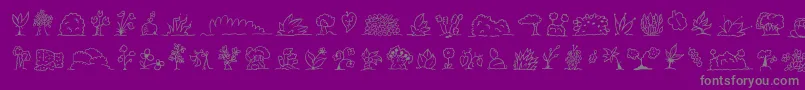 Minipicsuprootedleaf-Schriftart – Graue Schriften auf violettem Hintergrund