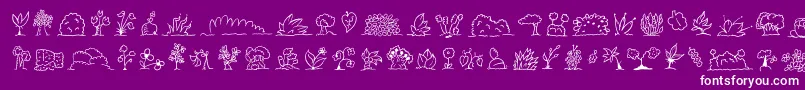 フォントMinipicsuprootedleaf – 紫の背景に白い文字