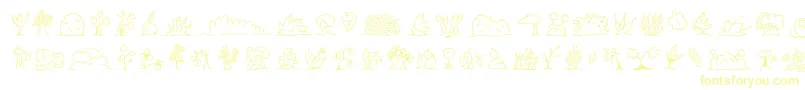 Czcionka Minipicsuprootedleaf – żółte czcionki na białym tle