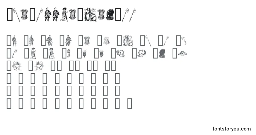 A fonte TheMiddleAgesIii – alfabeto, números, caracteres especiais