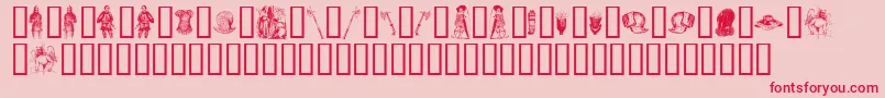 TheMiddleAgesIii Font – Red Fonts on Pink Background