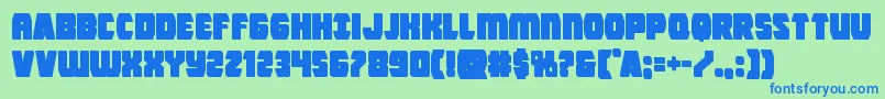 Intergalacticblock Font – Blue Fonts on Green Background