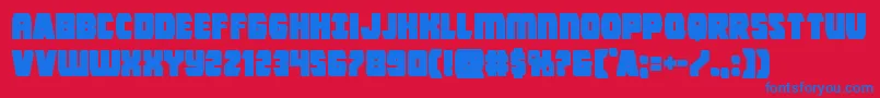 Intergalacticblock Font – Blue Fonts on Red Background