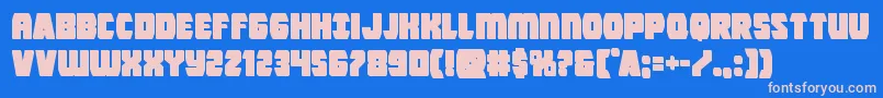 Intergalacticblock-Schriftart – Rosa Schriften auf blauem Hintergrund