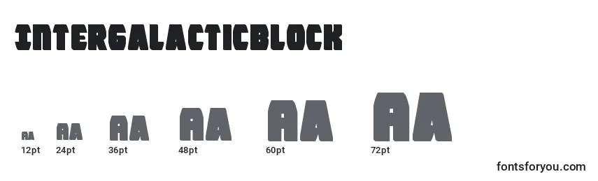 Размеры шрифта Intergalacticblock