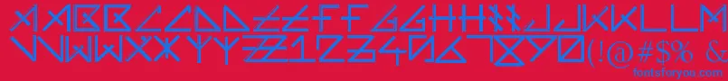 Unearthed Font – Blue Fonts on Red Background