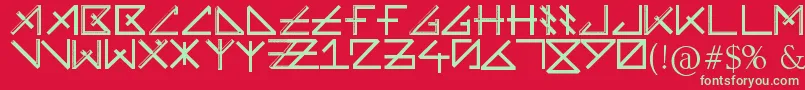 Unearthed Font – Green Fonts on Red Background