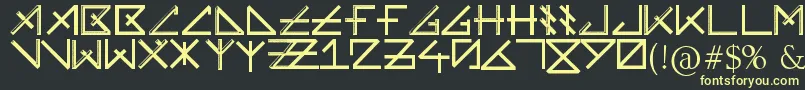 Unearthed Font – Yellow Fonts on Black Background