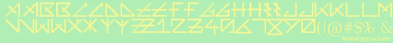 Unearthed Font – Yellow Fonts on Green Background