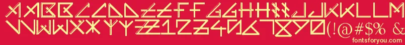 Unearthed Font – Yellow Fonts on Red Background