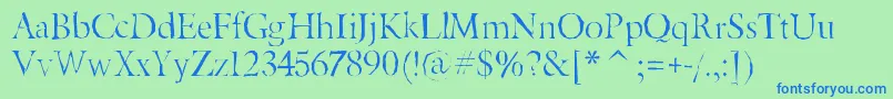Beryliumgaunt Font – Blue Fonts on Green Background