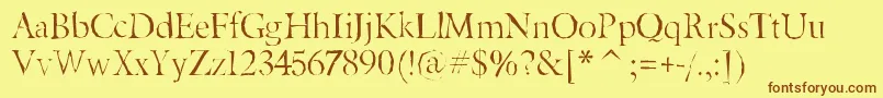 Beryliumgaunt Font – Brown Fonts on Yellow Background
