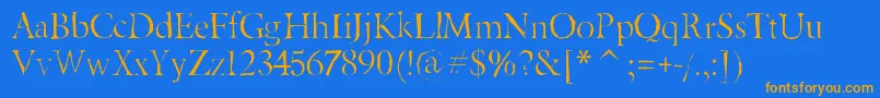 Beryliumgaunt Font – Orange Fonts on Blue Background