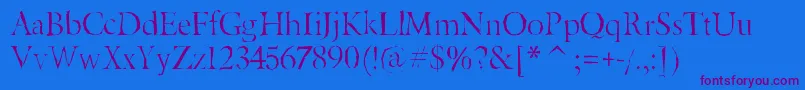 Beryliumgaunt Font – Purple Fonts on Blue Background