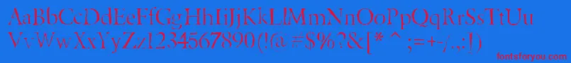 Beryliumgaunt Font – Red Fonts on Blue Background