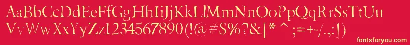 Beryliumgaunt Font – Yellow Fonts on Red Background