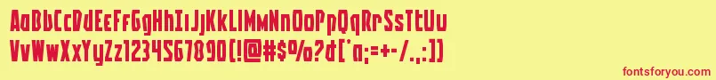 Battleworldexpand Font – Red Fonts on Yellow Background