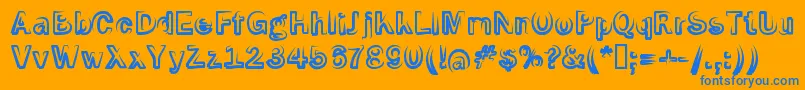 Smokescreen Font – Blue Fonts on Orange Background