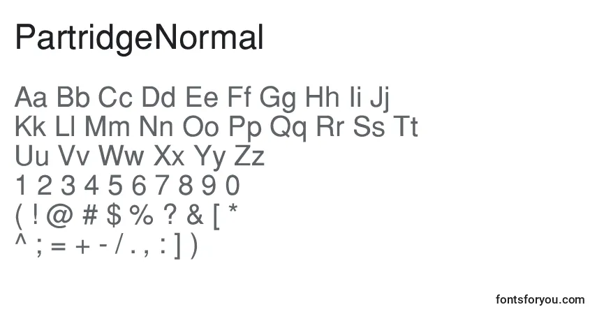 Schriftart PartridgeNormal – Alphabet, Zahlen, spezielle Symbole