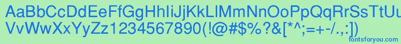 Czcionka PartridgeNormal – niebieskie czcionki na zielonym tle