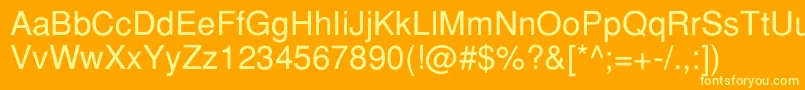 Weitere Informationen zur PartridgeNormal-Schriftart PartridgeNormal-Schriftart – Gelbe Schriften auf orangefarbenem Hintergrund